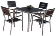 Set de gradina Fargo, pătrat - 4 locuri, negru/gri