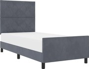 vidaXL Pat cu arcuri cu headboard Gri închis 90 x 190 cm Catifea