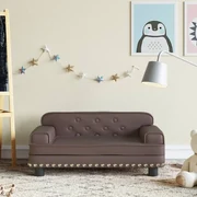 vidaXL Canapea pentru copii maro 70x45x30 cm piele artificială