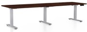 Masă înălțime reglabilă OfficeTech Long, 260 x 80 cm, picioare gri, wenge