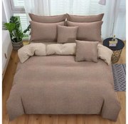Lenjerie de pat din crep TABULA maro + husa pentru pernuta 40x50 cm Dimensiune lenjerie de pat: 70 x 90 cm | 140 x 200 cm
