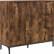 vidaXL Bufet cu sertar Stejar fumuriu 89,5 x 33 x 82 cm Lemn compozit