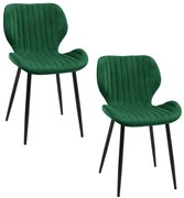 Scaun de sufragerie Saira (verde închis) (2buc). 1071285