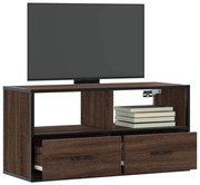 vidaXL Dulap TV, stejar maro, 80x31x39,5 cm, lemn prelucrat și metal
