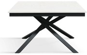 Masa Tiglio, blat extensibil pal laminat, picior metalic - BLAT ALB, PICIOR NEGRU - 160 cm / 80 cm