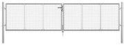 vidaXL Poartă de grădină din oțel galvanizat, 400x75 cm, argintiu