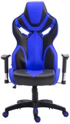 Scaun gaming Genator V8, piele ecologica, Negru/Albastru