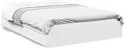 vidaXL Cadru de pat cu sertare, alb, 160x200 cm, lemn prelucrat