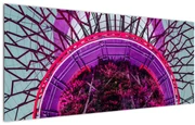 Tablou abstrac - crengi violete (120x50 cm)