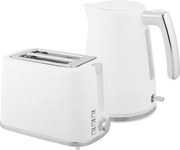 HOMCOM Set Fierbător Electric 2200W 1.7L și Prăjitor Dublu 7 Nivele Alb | Aosom Romania