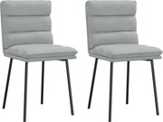 vidaXL Scaune de sufragerie, 2 buc., gri deschis, catifea