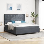 vidaXL Pat cu arcuri cu headboard Gri închis 180 x 200 cm Catifea