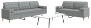 vidaXL Set de canapele cu perne, 2 piese, gri deschis, textil