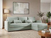 Canapea extensibila in forma de L reversibila VENORIA 220x143 cm, verde deschis + 2 perne GRATUIT