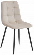 Scaun catifea bej KARA cu picioare negre
