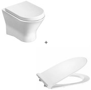 Set vas wc suspendat Roca Nexo cu capac softclose slim alb lucios