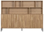 Bibliotecă în culoare naturală cu aspect de lemn de stejar 200x150x44 cm Gravure – WOOOD