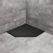 Cadita dus compozit pentagonala Radaway Kyntos PT 80x80 cm negru