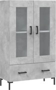 vidaXL Dulap înalt, gri beton, 69,5x31x115 cm, lemn prelucrat