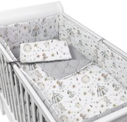 Set lenjerie matlasata 5 piese Kidizi Circus, include perna, plapumioara, aparatoare si cearceaf