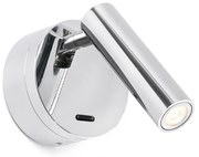 Aplica moderna cu reader LED design minimalist BOC chrome
