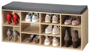 Suport pantofi cu scaun Kesper 15920, decorstejar, 103,5 x 48 x 29,5 cm