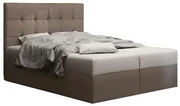 Pat matrimonial Boxspring 140 cm Duel 2 (maro) ( cu saltea și sp. depozitare). 1046445