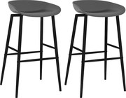 vidaXL Scaune de bar, 2 buc., gri