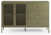 Comodă verde din metal 140x90x40 cm Fayna – Marckeric
