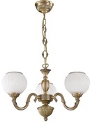 Candelabru clasic design italian din alama, sticla 9250 RA-L. 9250/3