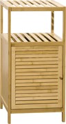 Kleankin Mobilier de Baie din Bambus cu Dulăpior cu Ușă și Rafturi, 33x36,5x67 cm, Lemn Natural | Aosom Romania