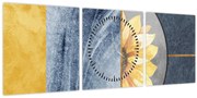 Tablou - Forme și flori (cu ceas) (90x30 cm)