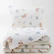 Lenjerie de pat din muselină Matex Fluturi, 140 x 200 cm, 70 x 90 cm