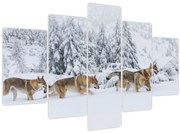 Tablou - Lupi în munți (150x105 cm)