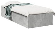 vidaXL Cadru de pat, gri beton, 90x190 cm, lemn prelucrat
