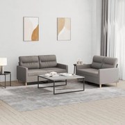 vidaXL Set de canapea cu perne, 2 piese, gri taupe, material textil