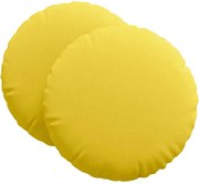 vidaXL Perne de Șezut 2 pcs Galben Deschis Ø60 x 21 cm țesătură