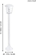 Eglo 18799 - Lampă LED de exterior ALORIA 1xE27/8,5W/230V IP44 albă