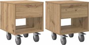 vidaXL Noptieră 2 pcs Stejar Artizanal 40,5 x 40 x 48 cm Lemn compozit