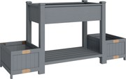 Outsunny Strat Înălțat pentru Grădină, Jardinieră cu Raft, 149x46x76cm, Gri | Aosom Romania