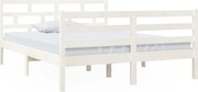 vidaXL Cadru de pat, alb, 140x190 cm, lemn masiv de pin
