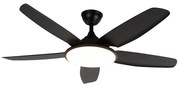 Ventilator de tavan negru 130cm incl. LED Dimmable cu telecomandă - Vifte