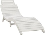vidaXL Șezlong, alb, 184x55x64 cm, lemn masiv de acacia