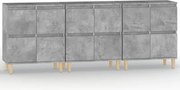 vidaXL Dulapuri, 3 buc, gri beton, 60x35x70 cm, lemn prelucrat