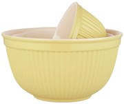 IB Laursen Boluri ceramice galbene MYNTE LEMONADE, set 3 buc.