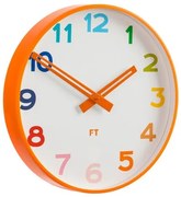 Ceas de perete Future Time FT5010OR Rainbow orange, pentru copii, de design, diam. 30 cm