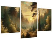 Tablou - Soare strălucind prin pădure (90x60 cm)