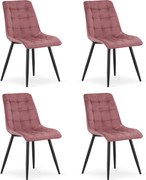 Set 4 Scaune Bucatarie/Dining Spirit Catifea Roz