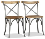 vidaXL Scaune de bucătărie, 2 buc., lemn masiv de mango