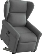 vidaXL Fotoliu rabatabil cu ridicare pe verticală, gri închis, textil